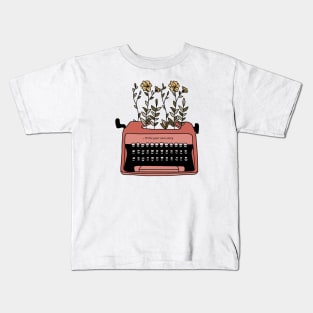 Write You Own Story Wild Flower Type Writer Kids T-Shirt